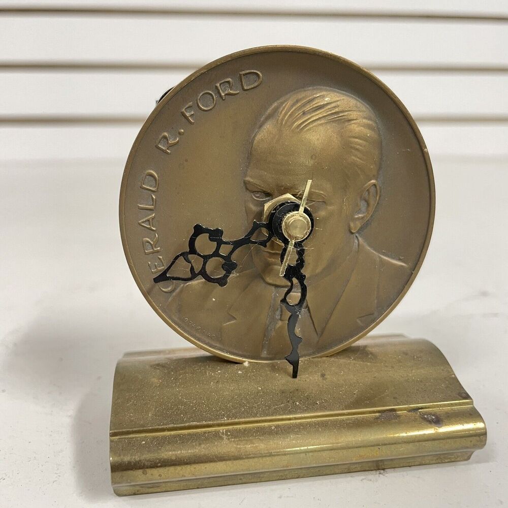 Vintage Gerald R. Ford US Mint Treasury Bronze Medal CONVERTED TO CLOCK - LN